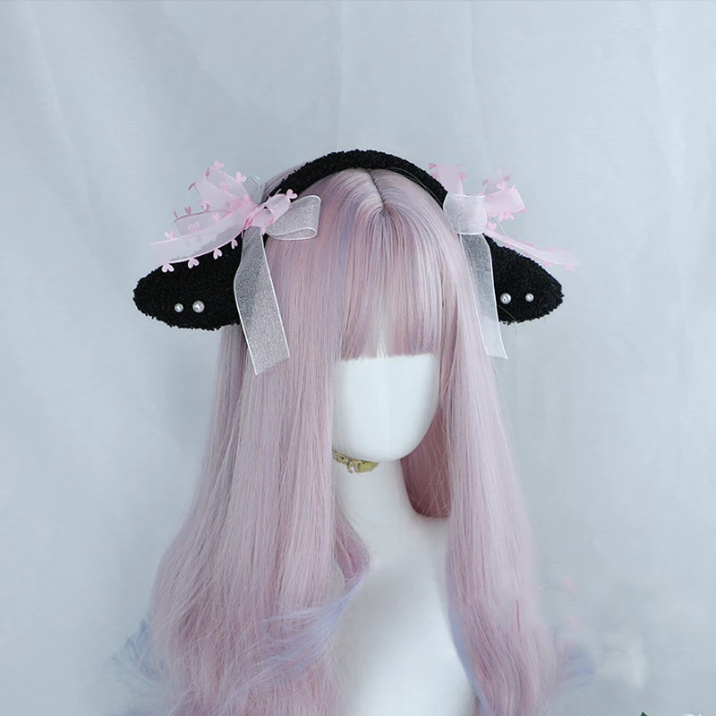 Lolta Kawaii Anime Schafe Ohr Heabbands Cosplay Cartoon Katze Halloween Party Kostüme Haar Plüsch Zubehör Mädchen Kopfbedeckung Geschenke – Detail 11