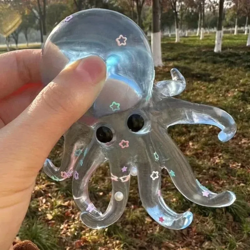 Quetschbare Oktopus-Stressbälle, Weiche Oktopus-Taba-Squishy-Spielzeuge, Glitzernde Meerestier-Quetschspielzeuge für Geburtstagsgeschenke