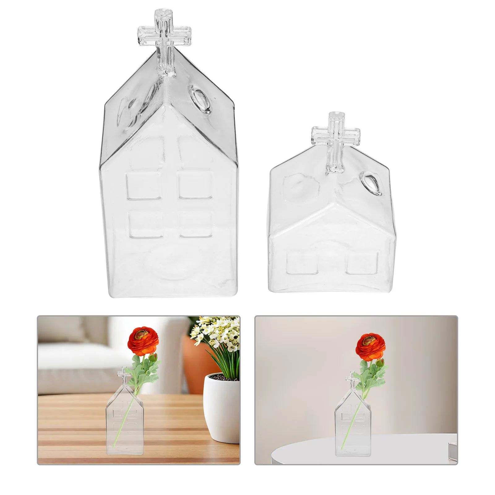 

Elegant Glass Decorative Vase 12 Inches Tall Modern Home Decor Clear Flower Holder for Living Room Centerpiece