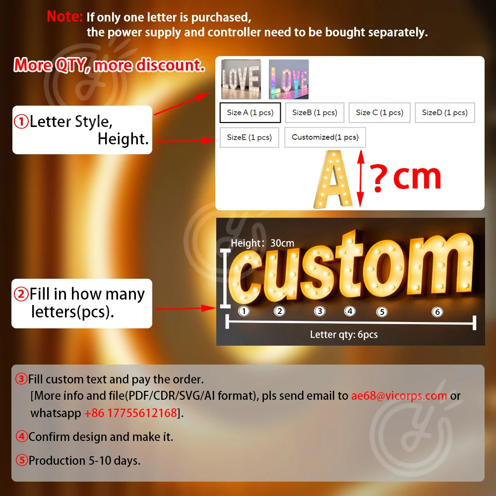 Insegna Luminosa Personalizzata per Matrimoni, Lettere LED Giganti da Esterno per Feste, Matrimoni, Compleanni, Insegna Illuminata