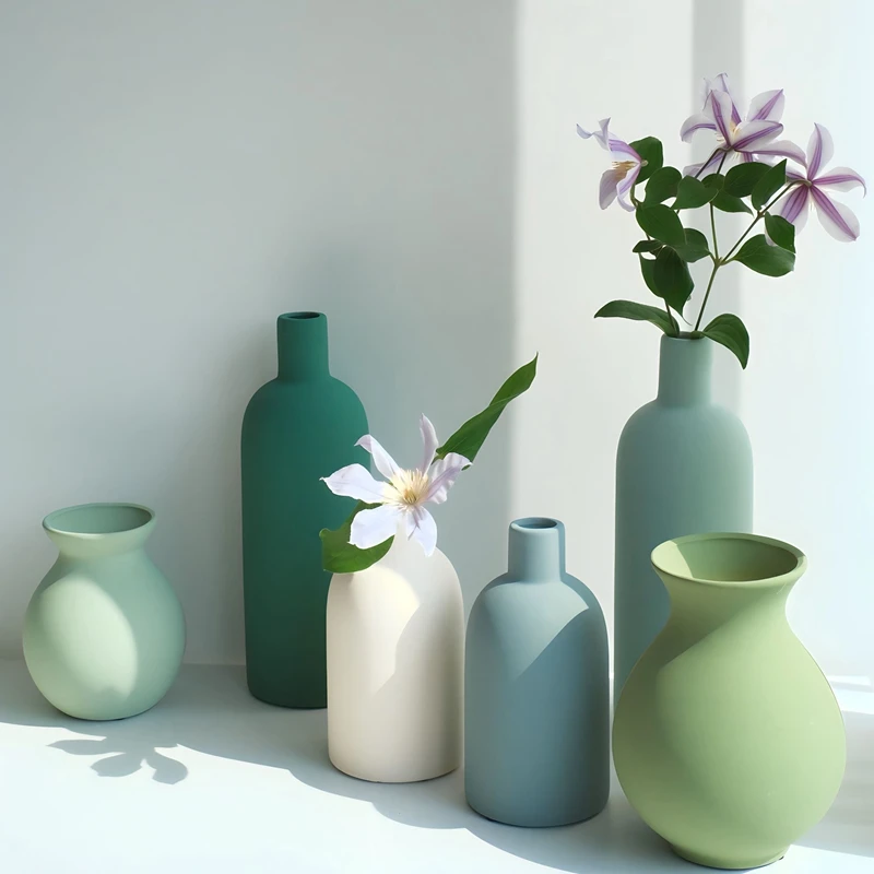 

ceramic vase Morandi color light luxury ornament living room homestay dried flower arrangement desktop vases home decor