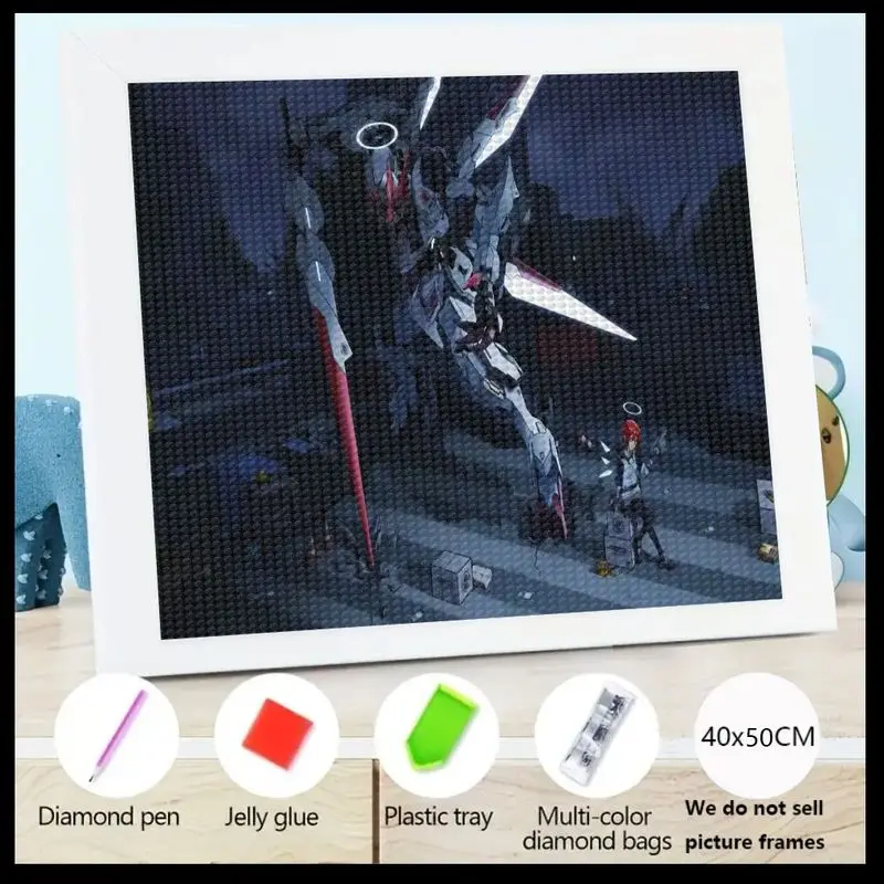 

1 шт. 5D DIY комплект алмазной живописи, робот-меха, аниме, научная тема, полная дрель, искусство со стразами, футуристический механизм и персонаж D