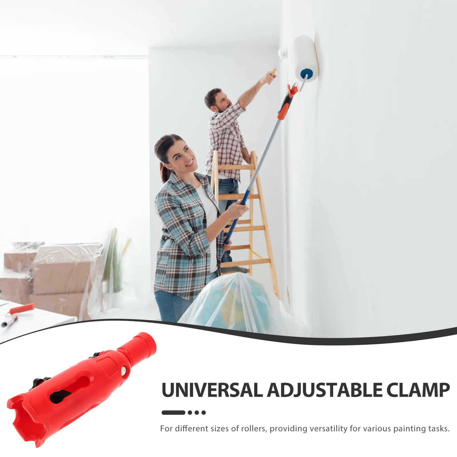 Paint Brush Extender Holder Multi Angle Adjustable Length Clamp Secure Grip Universal Joint for Ceiling Corner Painting