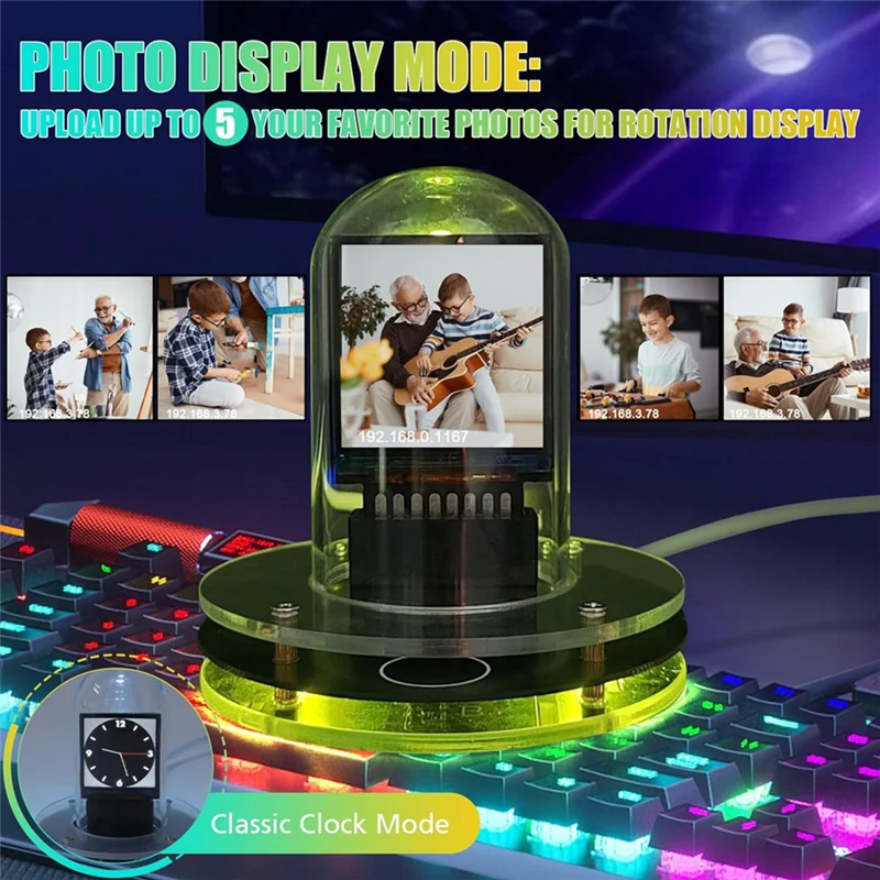 

N01R-Bitcoin Price Tracker RGB Lights WIFI Метеостанция Регулируемый DIY GIF Простой дисплей