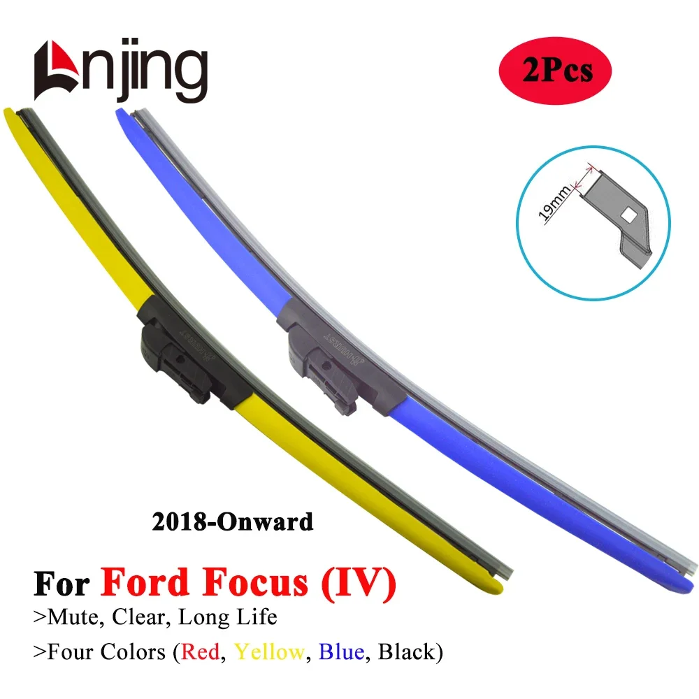 

LNJING Colorful Wiper Blades For Ford Focus IV HM HN HP SA C519 2018 2019 2020 2021 2022 2023 2024 Car Exterior Replacement Part