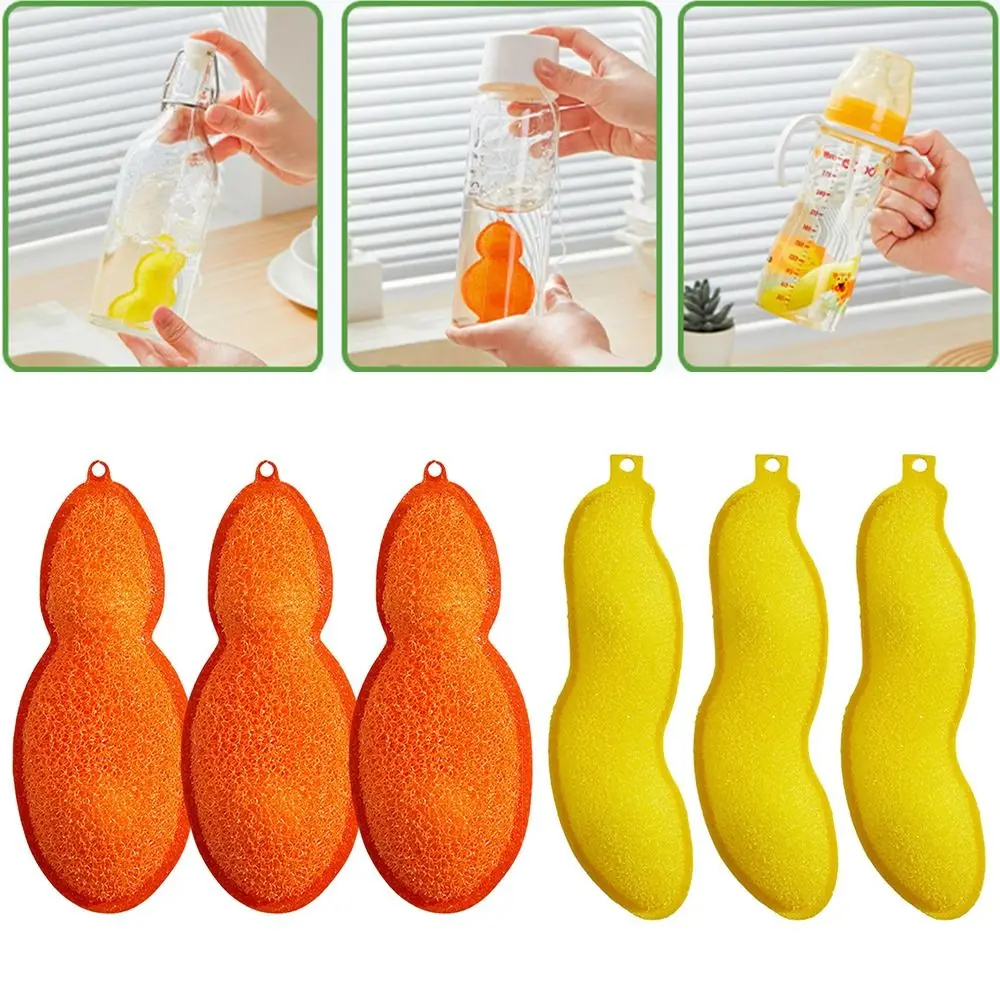 3Pcs Magic Bottle Cleaning Beans Cleaning Sponges Reusable Kitchen Gadgets Beans Bottle Cleaner Brush for Internal Cleaning