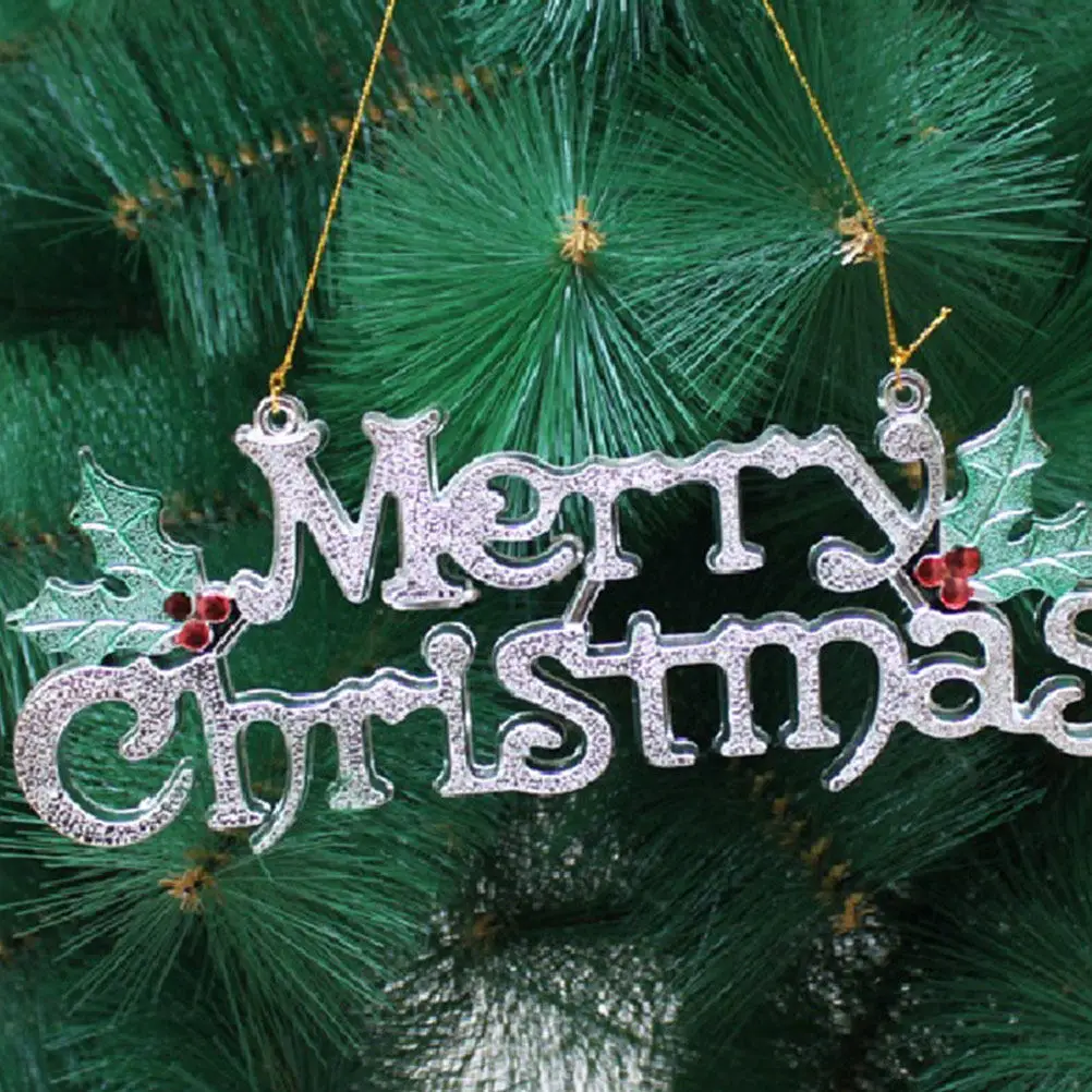 

12pcs Christmas Alphabet Door Hanger Plastic Electroplating Merry Christmas Sign Xmas Tree Party naments Festive