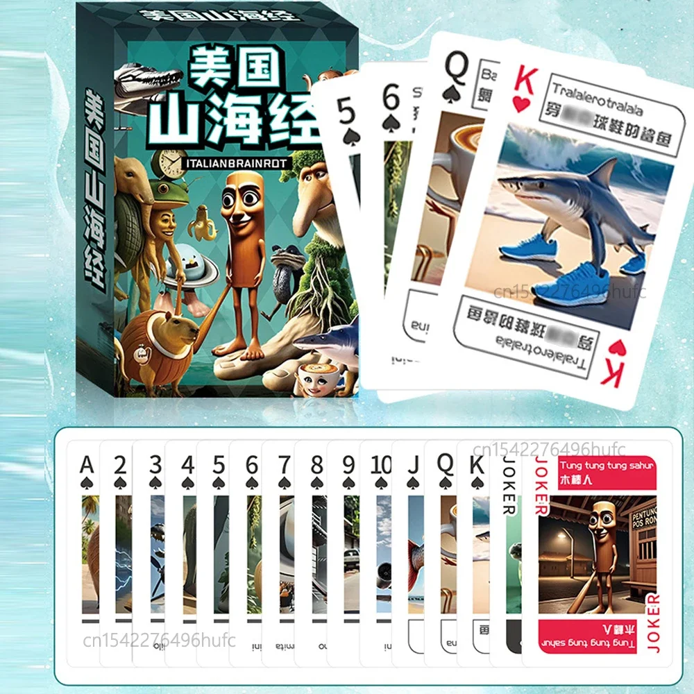 

Tung Tung Tung Sahur Tralalero Tralala Итальянские карты Brainrot Классические игральные карты Настольная игра Игрушки для отдыха и развлечений