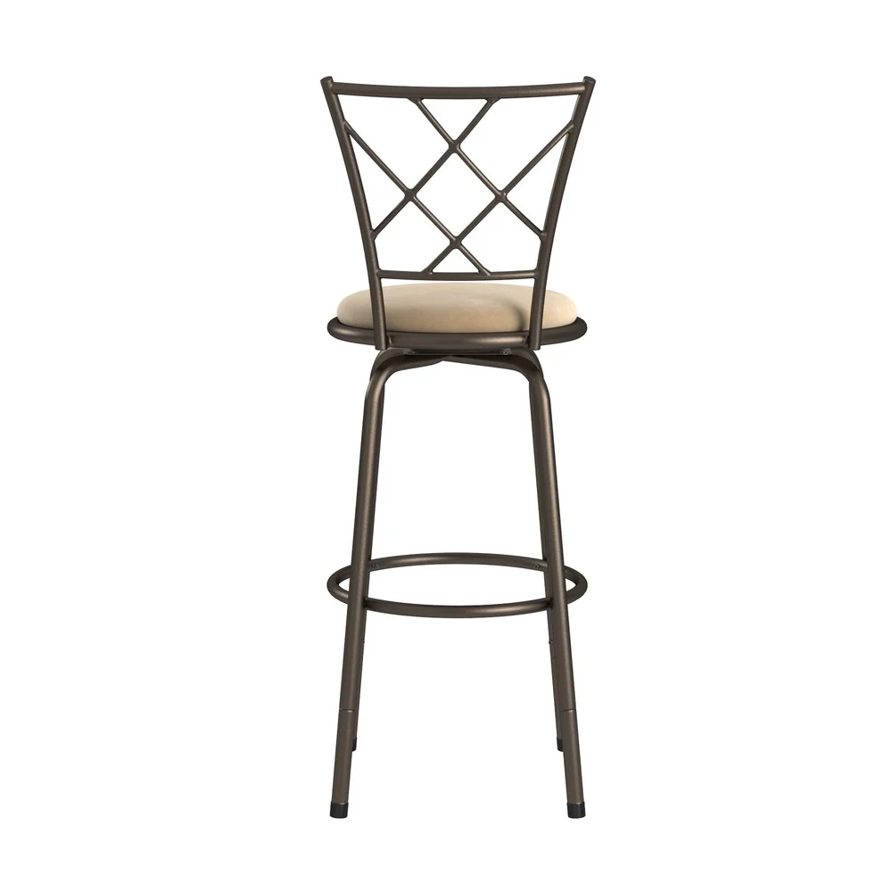 

Set of 3 Swivel Bar Stools Adjustable X-Back Metal Seating Kitchen Dining Room Counter Furniture