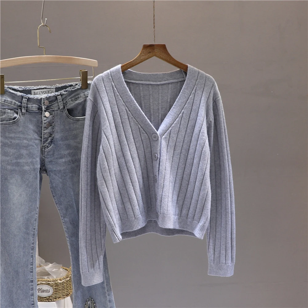 Autumn Wear Spring Fashion Winter V Neck Cardigan Casual V Neck Sweater For Women Winter Tops Long Sleeve Tops