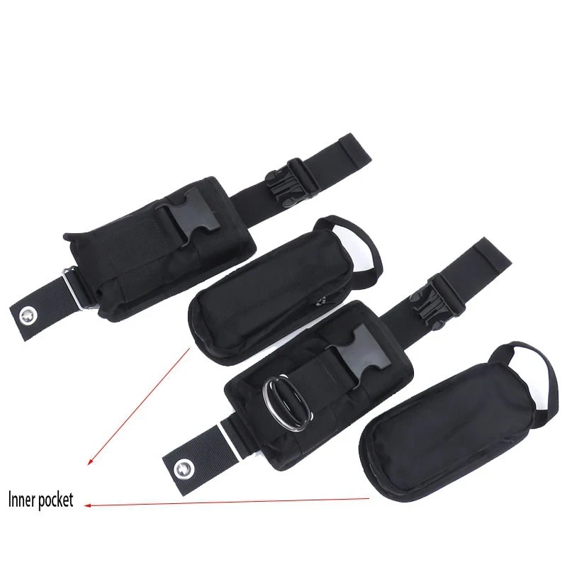 New 2Pcs 1680D Nylon Scuba Diving Weight Belt Pockets 5mm Thick 22.5X15x5cm Size with Quick Release Buckle for Free Diving