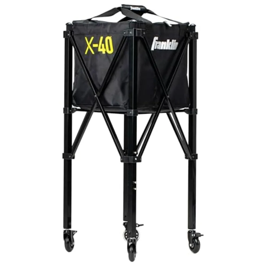 

Portable Pickleball Hopper + Carry Bag - 100 Ball Pickleball Caddy + Travel Basket with Wheels - Easy Storage + Transportation