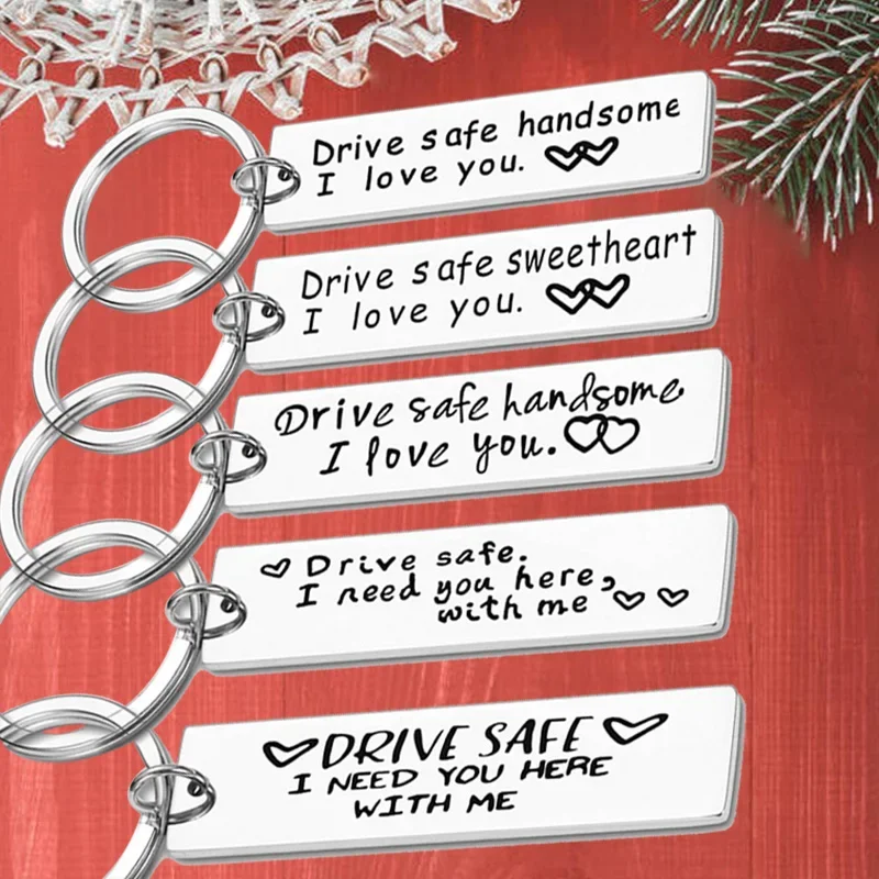 Metal Drive Safe I Love You Keychain pendant I Need You Here With Me Gifts key chain Boyfriend Girlfriend Brothers Sisters Gift