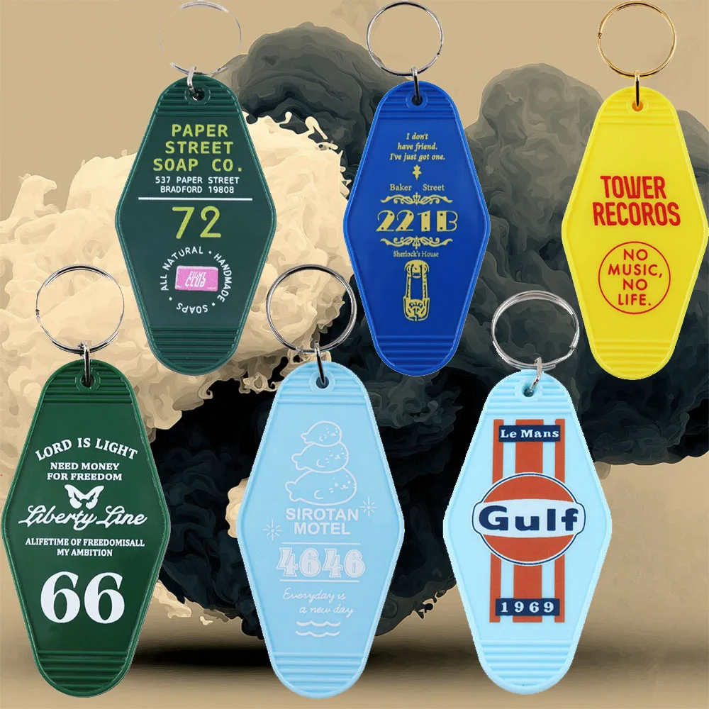 

Hotel Motel Acrylic Colorful Plastic Pendants Keyring Key Chain Travel Baggage Tag Key Ring Keytag Keychain Jewelry Accessories
