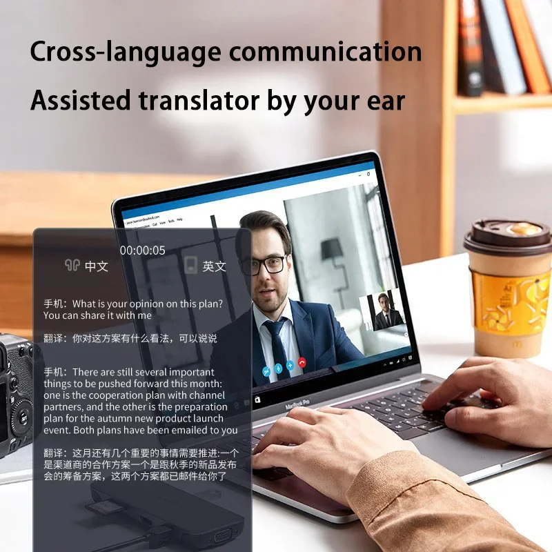 NEW Smart Glasses AI Intelligent Translation 144Languages Real-time Wireless Bluetooth Headset For Simultaneous Interpretation