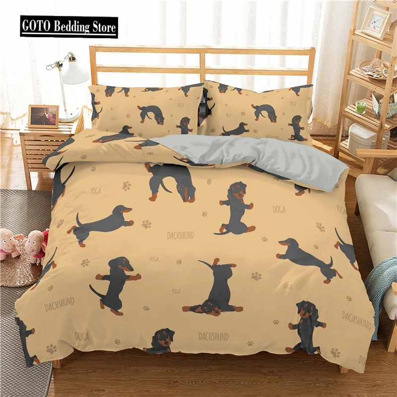 

Housse De Couette Bed Linens Cute Dog Twin Bedding Set Boy 3D Print Pug Duvet Cover Set Animal Pattern Ropa De Cama Kids Size