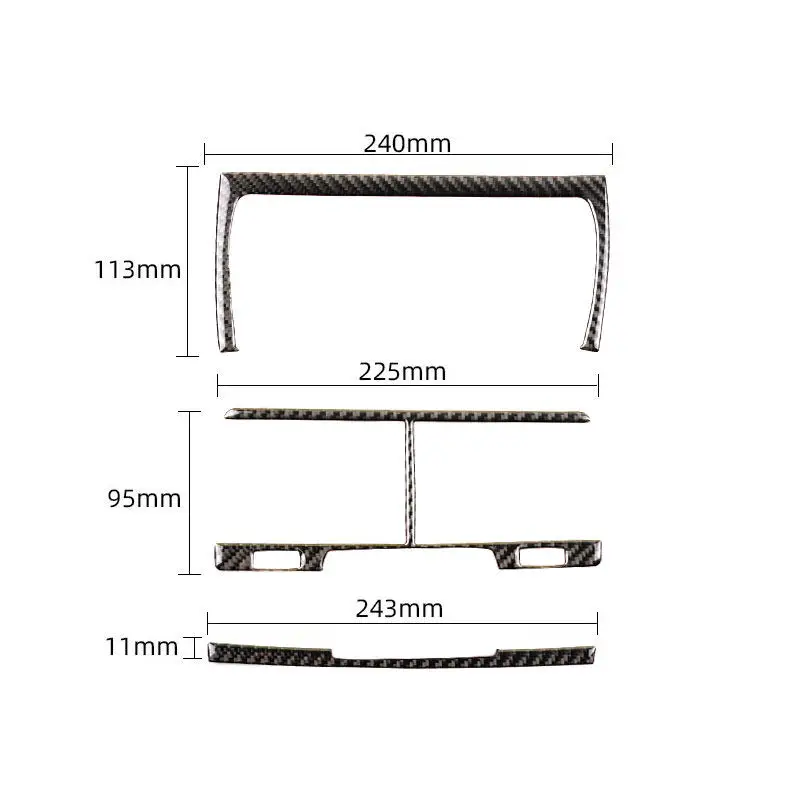For Audi Q7 2007 2008 2009 2010-2015 Car Interior Accessories Central Air Conditioning Vent Frame Trim 3pcs Soft Carbon Fiber