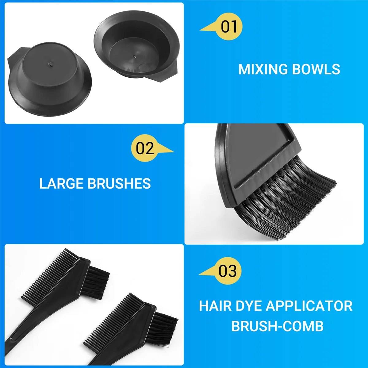 Hair Dye Color Brush and Bowl Set, Hair Color Brush Mixing Bowl Kit ,Tools for Hair Tint Dying Coloring Applicator, 7 Piece Set