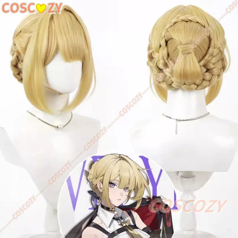 CyZenless Zone Zero Evelyn Chevalier 코스프레 가발 골든 브레이드 번 스타 오브 리라 할로윈 파티 Evelyn 가발 여성 소녀 Carniv