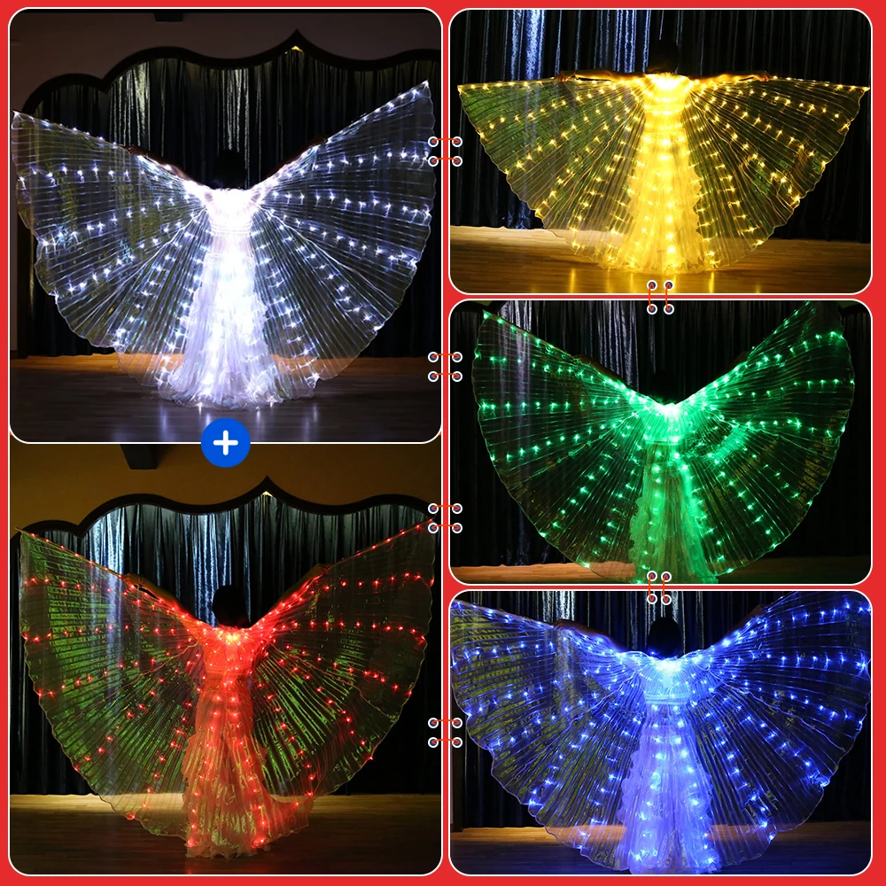 LED Isis Wings for Belly Dancing Multicolor Butterfly Wing Costume for Adult Stage Performance Practice And Carnival
