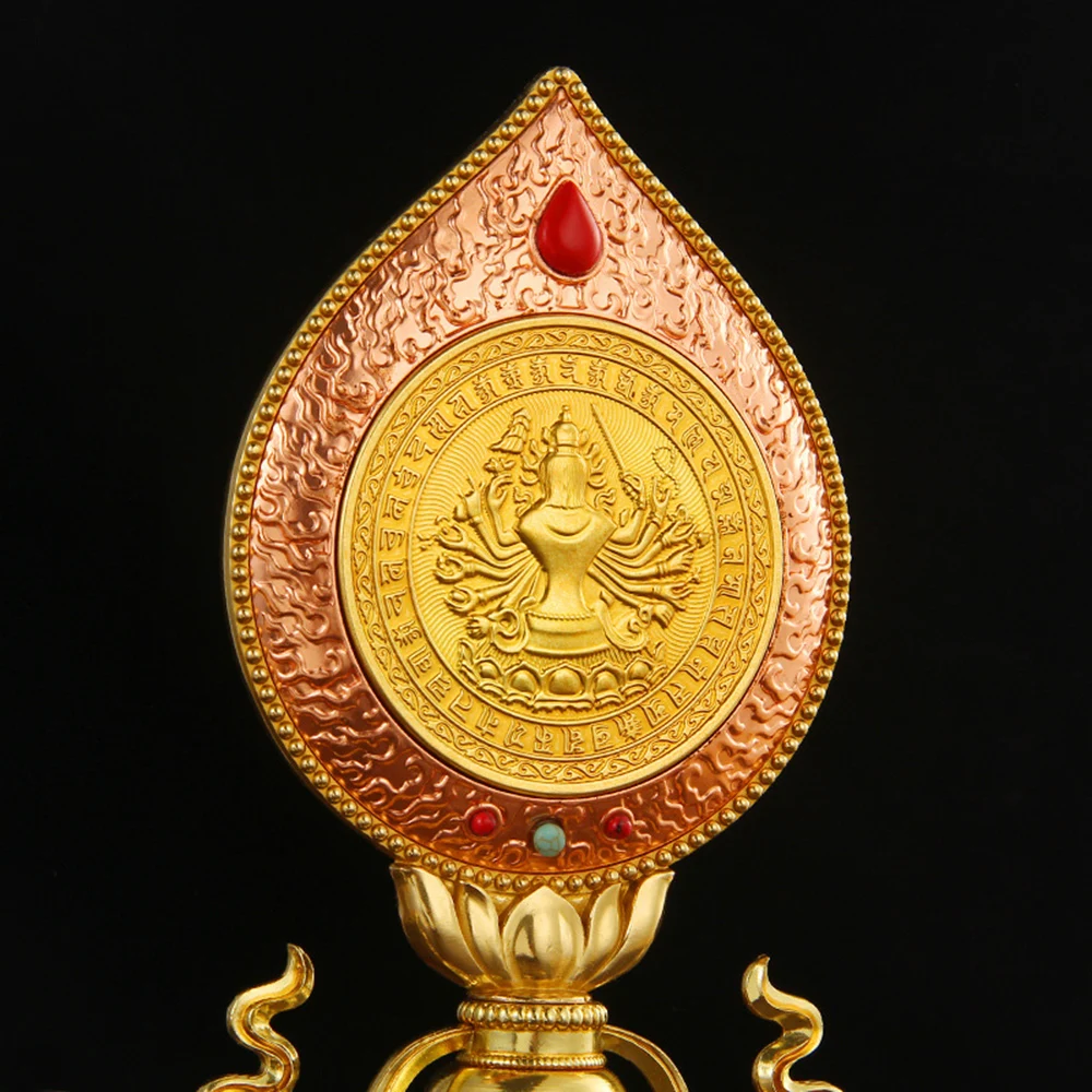 Pure copper Cundhi Mirror, Kwan-Yin Famen Cundi Bodhisattva Brass Treasure Mirror, Lotus Buddhist artifacts, Religious ornaments