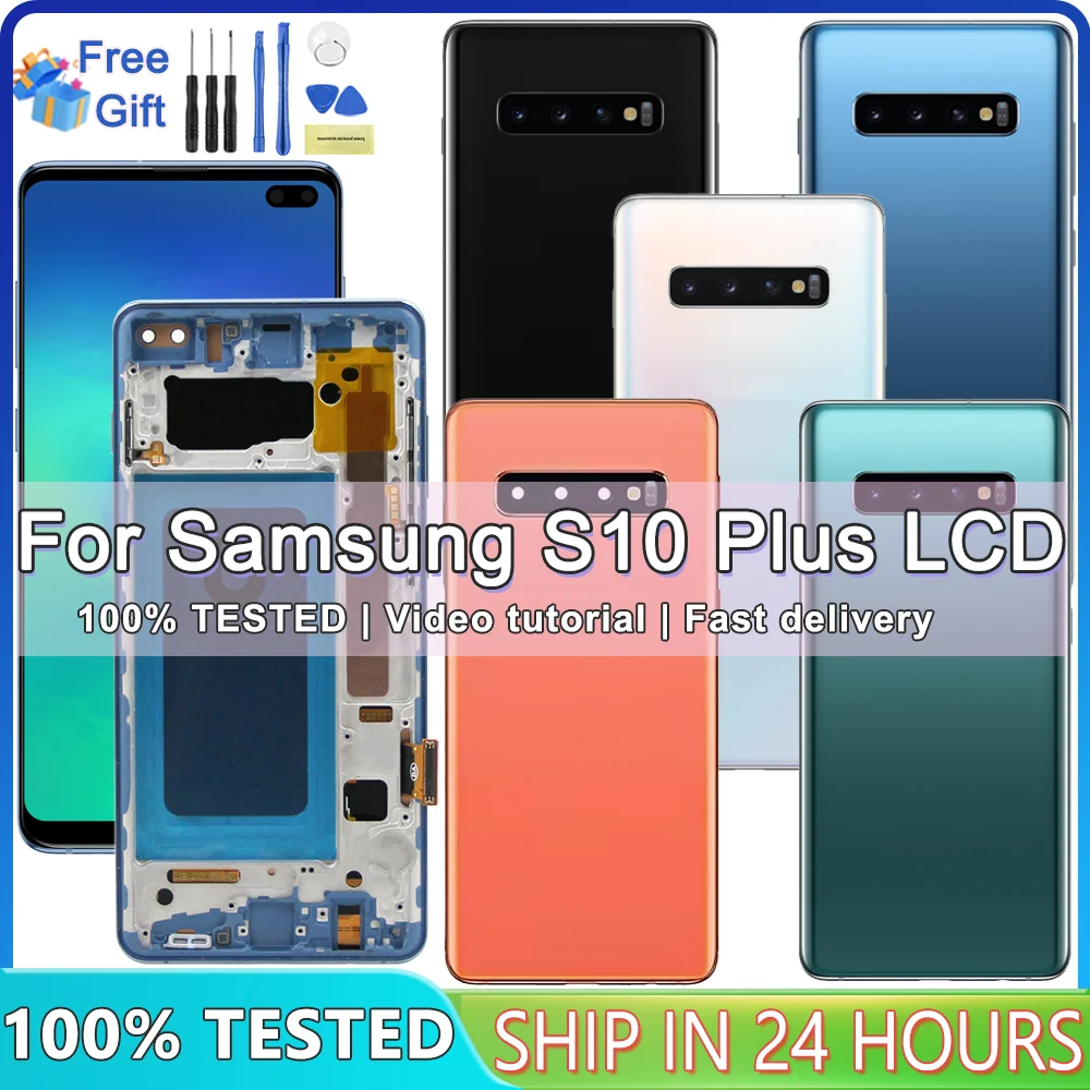 Tested 6.4'' LCD For SAMSUNG S10 Plus S10+ G975 G975F Display Touch Screen Digitizer Assembly Replacement