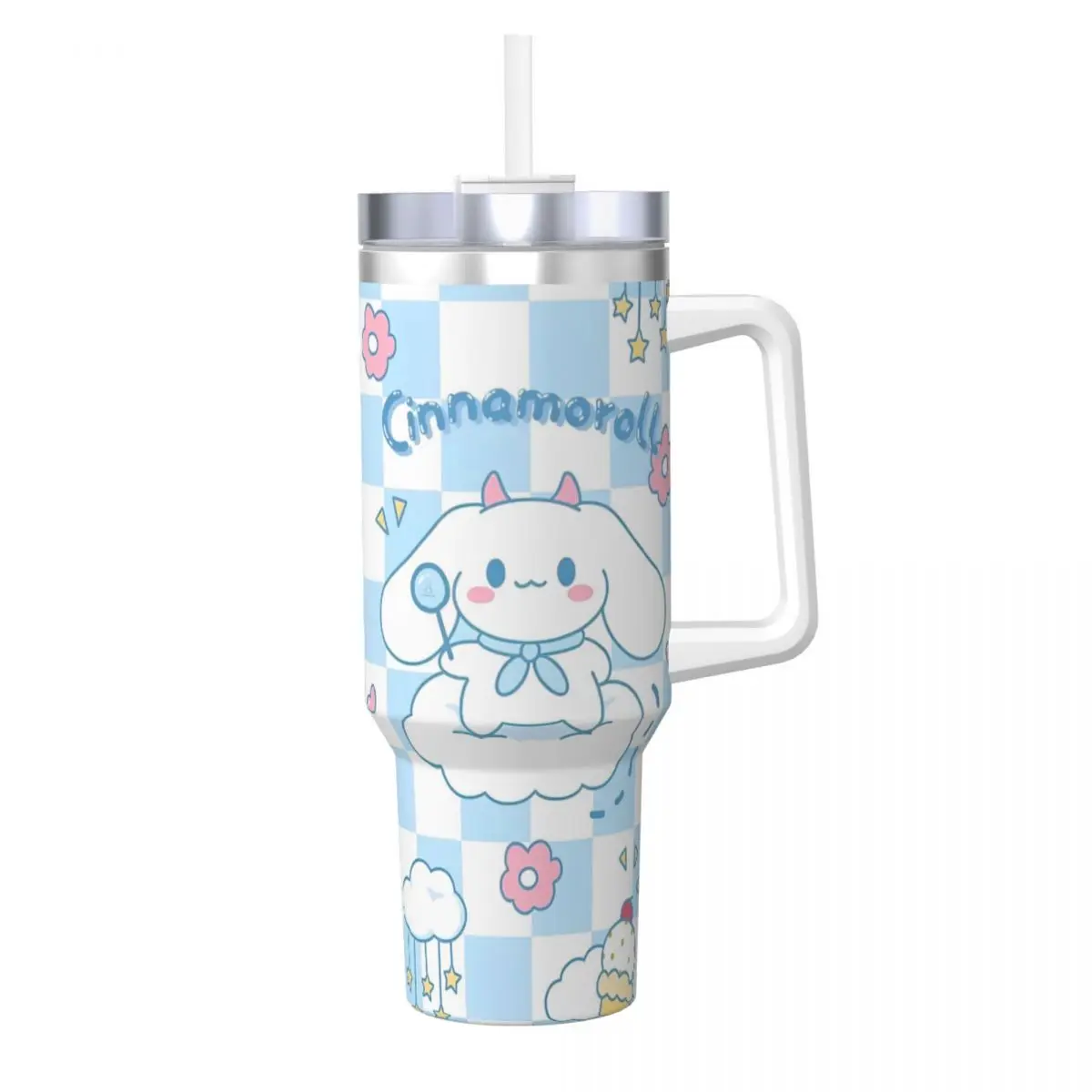 

Стакан из нержавеющей стали Cinnamoroll Miniso, автомобильные кружки с соломинкой, бутылка для воды для горячих напитков, герметичная термокружка на 40 унций