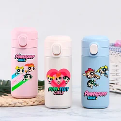 320ml/420ml The Powerpuff Girls Portable bottiglia d'acqua sportiva di grande capacità tazza per bambini in acciaio inossidabile termico