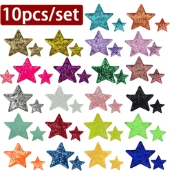 10pcs Sequins Glitter Star Ironing Patch Embroidery Cloth Jacket Bag Hat Decor Accessories Flash Star Patch DIY Craft Supplies