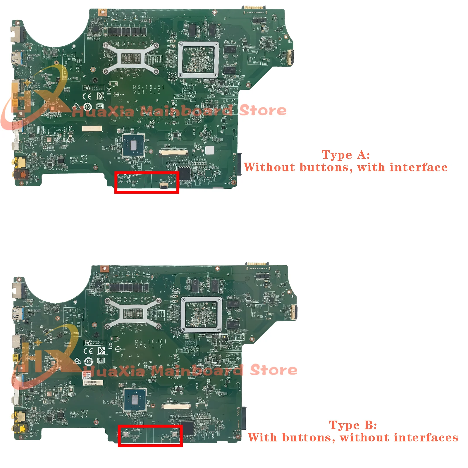 Mainboard For MSI MS-16J61 MS-16J6 Laptop Motherboard i5 i7 6th Gen GTX950M/V2G DDR4