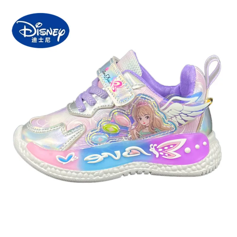 أحذية ديزني فال الرياضية المضيئة بإضاءة LED للفتيات: أحذية وامضة كرتونية بنعل ناعم، أحذية رياضية كاجوال مصبوغة للأطفال #5