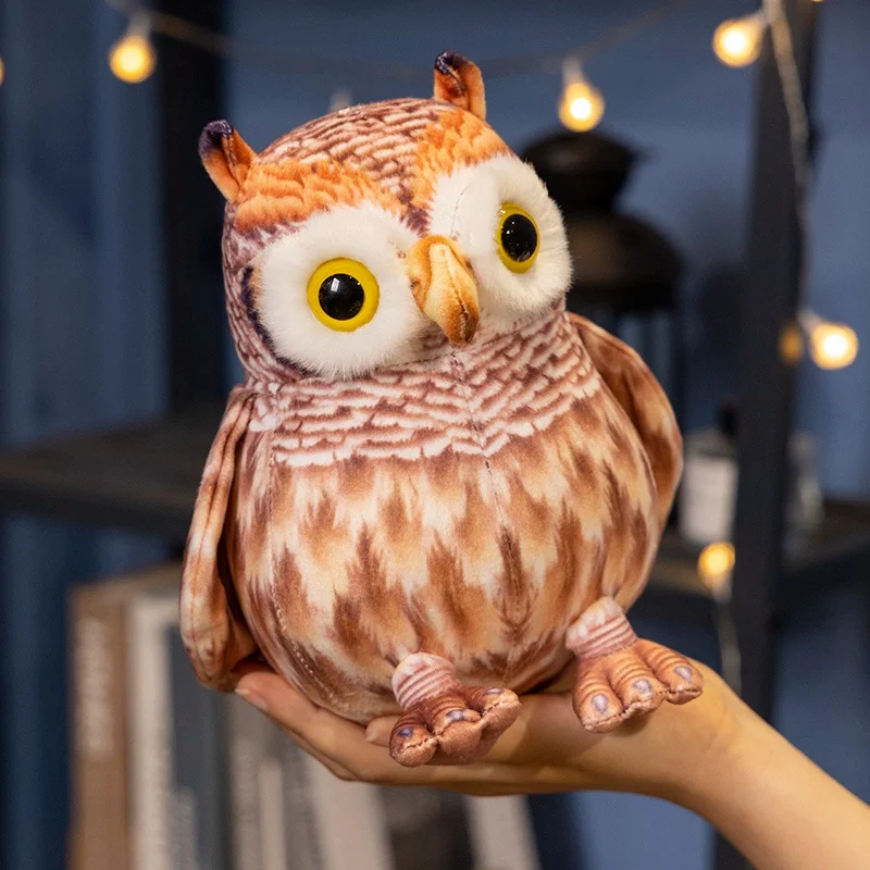 

Cartoon 20/25cm Lying Simulated Owl Plush Toys Sky Animal Pillow Stuffed Bird Doll Plushie Pillow Cushion Peluche Birthday Gift