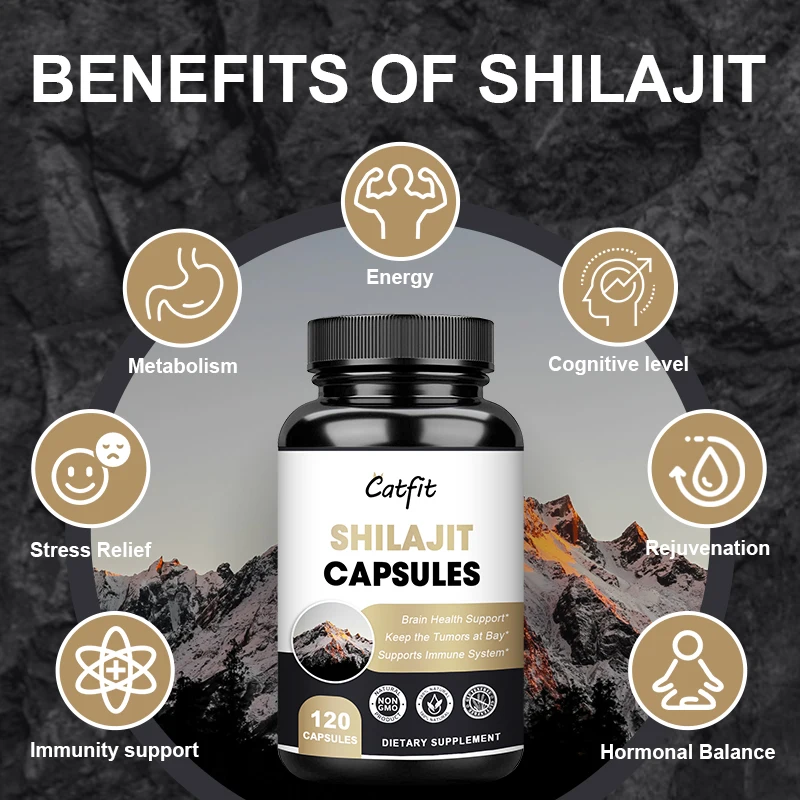 Catfit Original 100% High Purity Shilajit Mineral Supplements Natural Organic Shilajit with 85+ Trace Minerals & Fulvic Acid