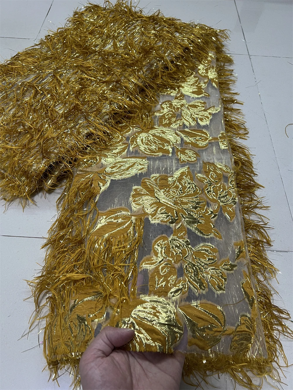 

African Organza Lace with Sequins, French Net Fabric, High Quality, Wedding Dress, New Arrival, ADA-0018