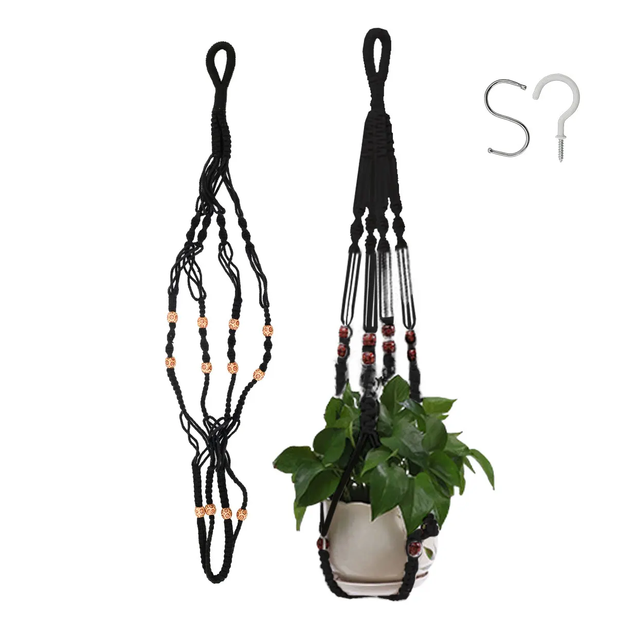 Macrame Plant Hanger Net Hanging Flower Pot Holders Indoor Outdoor Handmade Hanging Planter Basket Boho Decoration