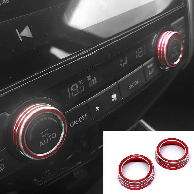 For Nissan Altima Maxima Center Console Air Conditioning Temperature Adjustment Knob Decorative Ring Protective Cover Color Ring