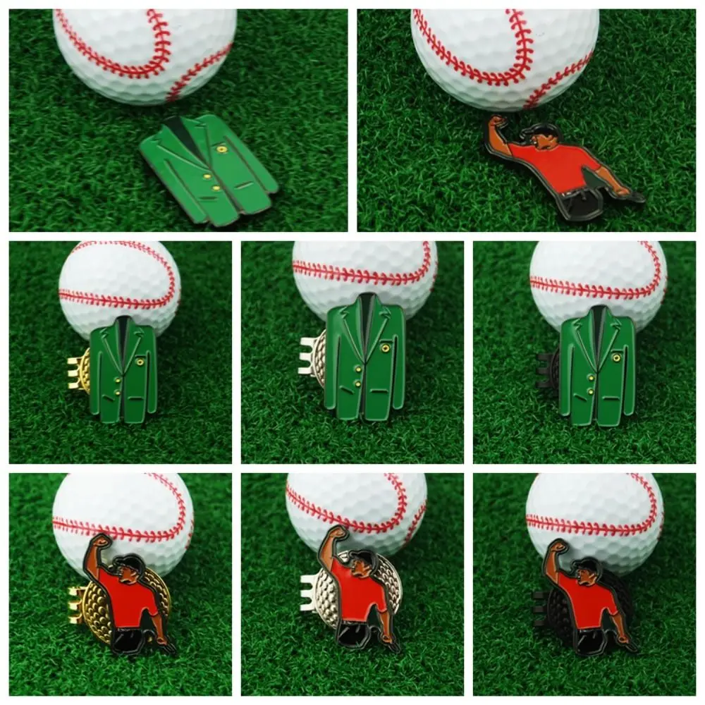 Ball Mark Alloy Marker Golf Ball Mark Tiger Green Jacket Golf Hat Clip Multicolor Magnet Golf Clip Marker Men Women