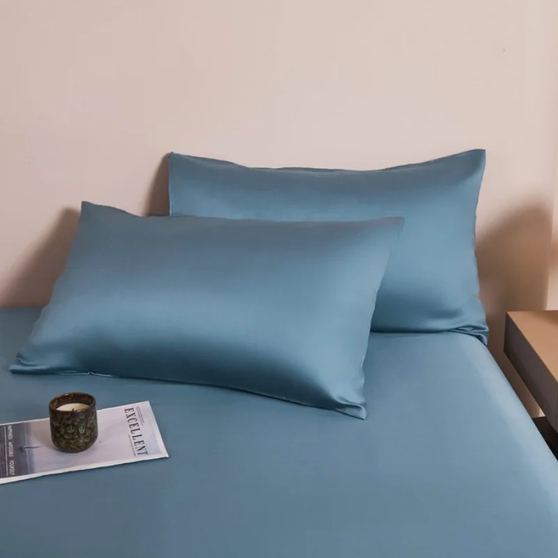 Blue Natural Bamboo Fiber Pillowcase Cooling Breathable Pillow Case For Hotel Home Summer Envelope Style Pillow Covers 48x74cm