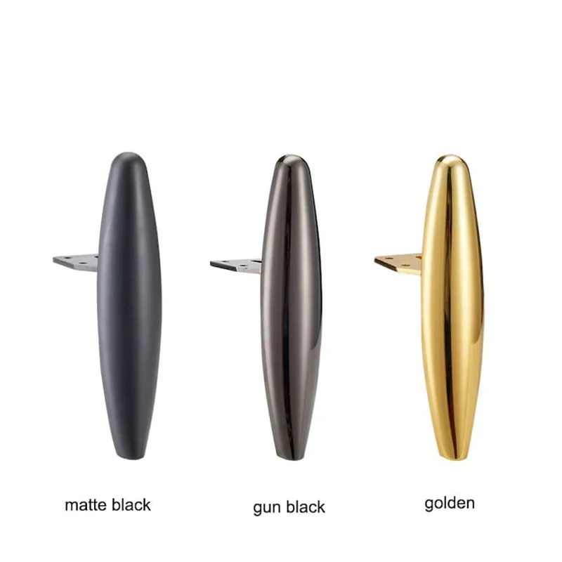 4 Stück 15,5 cm Sofafüße, Möbelbeine aus Metall, schwarz-golden, für TV-Tisch, Kommode, Badezimmerschrank, Couchtisch, Ersatz-Stützfüße – Detail 4