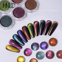 HNDO 10 Color Cat Eye Magnetic Powder Purple Yellow 3D Chrome Effect for Nail Art Gel Polish Manicure Design Pigment Glitter