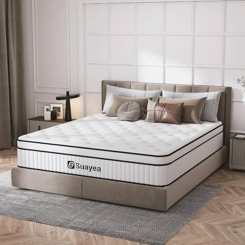 

Mattress in a Box, (Upgrade Strengthen) Hybrid Matterss with Pocket Spring and Soft Foam, Ultimate Motion Isolation