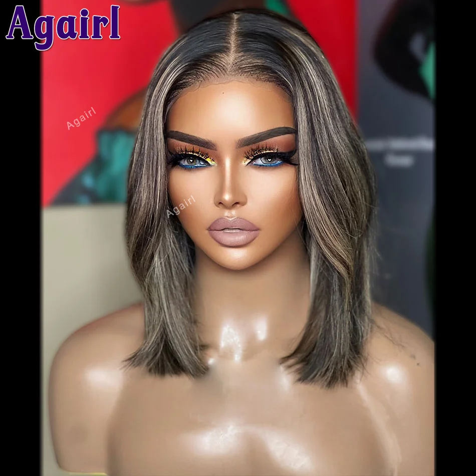 180% Highlight Blonde Body Wave 13x4 Lace Frontal Bob Human Hair Wigs Short Bob Wigs Pre Plucked Transparent Lace Wigs For Women