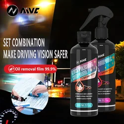 AIVC Car Glass Care Kit Hydrophobic Coating,Oil Film Remover,Nano Waterproof Spray,Anti-fogging Defog Paint Cleaner Windshields