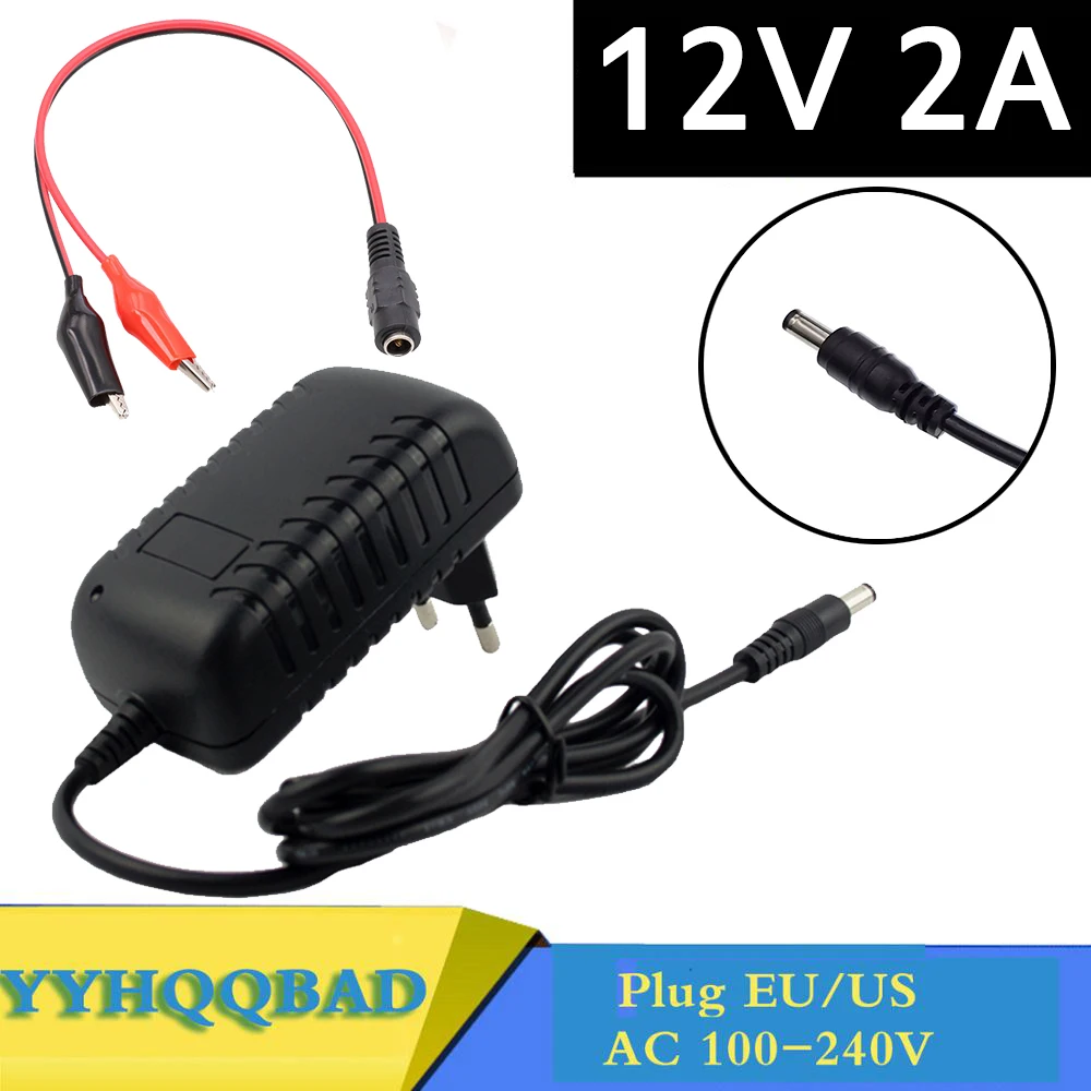 12V 2A lead-acid battery charger can be used for electric bicycles,electric wheelchairs DC5.5*2.1 chargers,electric scooters