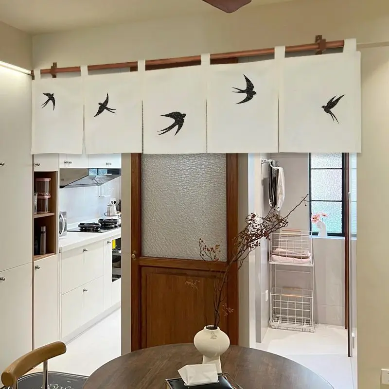 VIKAMA Minimalist Short Partition Curtain, Lightweight Nora Window Curtain, Kitchen, Coffee Shop, Home Decoration