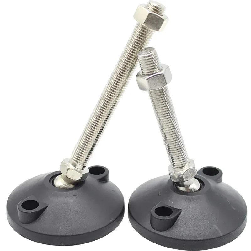 M8 M10 M12 M14 M16 M18 Nylon Swivel Base Adjustable Levelling Feet Equipment Support Replacement Articulating Leg Pad 10pcs