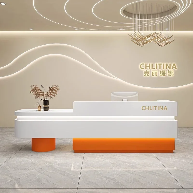 

Customization Versatile Reception Desk Modern Minimalist Reception Desks Space Saving Recepcion Mostrador Office Furniture