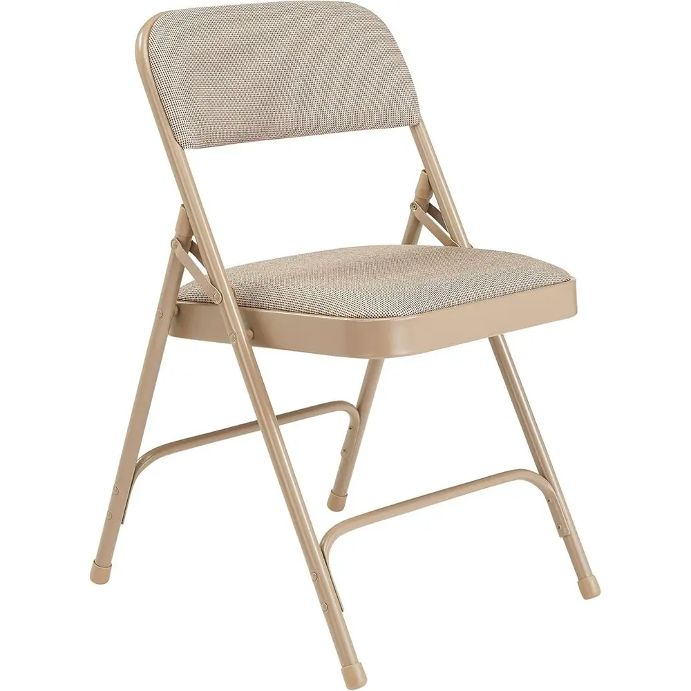

4-Pack High-End Upholstered Fabric Metal Dining Chairs, Double Brace, 480 lbs Capacity, Beige/Beige