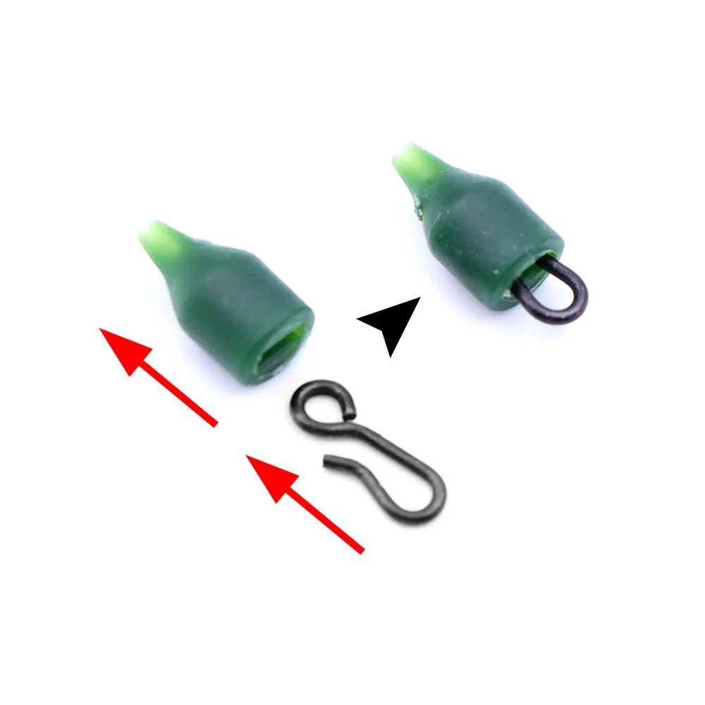 10 قطعة اكسسوارات صيد سمك الشبوط تغيير سريع حلقة الصيد يدور توربو الخرز طريقة المغذية الشعر تلاعب الرصاص كليب لمعالجة الأسماك #3