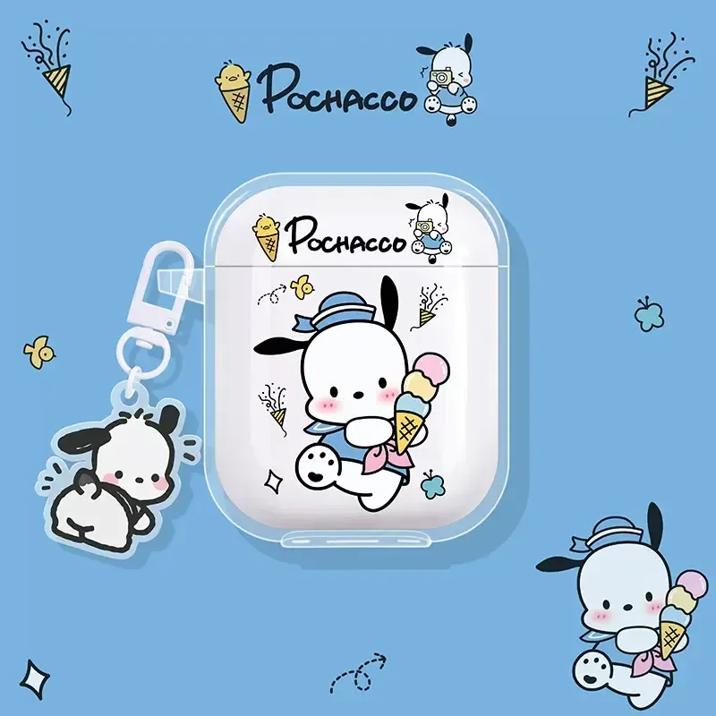 Kawaii سانريو Pochacco سماعات حالات لينة غطاء سيليكون ل Airpods 1 2 3 Pro Pro2 الكرتون سماعة رأس مزودة بتقنية البلوتوث شحن غطاء